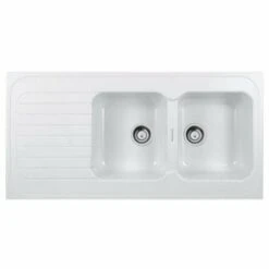 FRANKE Evier De Synthèse à Poser BRUNSSUM En FRADEKO - Évier à Poser 120 X 60 Cm - 2 Bacs - Blanc