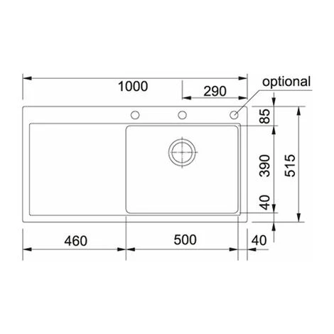 Franke - Evier Fragranit 100 X 51,5 Cm 1 Cuve 1 égoutoir Gauche Mythos, Noir – Image 4