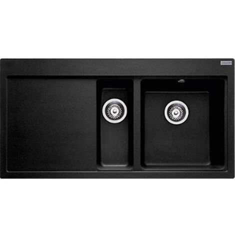 Franke - Evier Fragranit 100 X 51,5 Cm 1 Cuve Et Demi 1 égoutoir Gauche Mythos, Noir