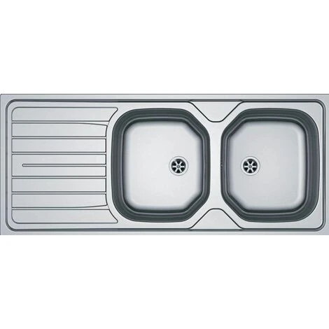 Evier Inox à Encastrer Toilé 2 Cuves 1 égouttoir, 1160x500 Mm RNN621 Franke