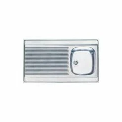 Evier Inox à Poser Avec Bonde à Bouchon 1 Cuve 1 égouttoir 900x600. Franke