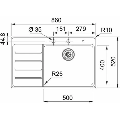 Evier Franke Mythos Inox MYX211-86 - Inox Lisse - Egouttoir A Gauche – Image 2