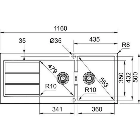 Evier à Encastrer 80cm Carbone - 915175 - Franke - Noir – Image 3
