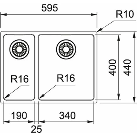 Evier Franke Maris MRX160-34-19 - Inox Lisse - Vidage : Manuel – Image 2