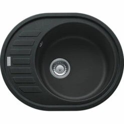 Évier De Cuisine Rotondo Fragranit+ ROG611-62 - 620 X 500 X 200 Mm - Onyx - Sous-meuble 50 Cm - Franke