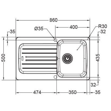 Franke Aveta AVD 611-86 Evier 86x50cm Avec égouttoir Réversible, Fradura, Blanc (AVD611-86B) – Image 2