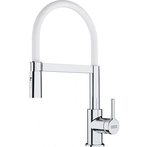 Franke Lina FC 6087.031 Mitigeur Cuisine, 205 X 410 Mm, Semi-pro Avec Douchette Extractible, Chrome/Blanc (115.0626.088)
