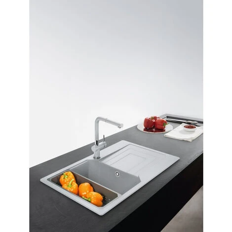 Franke Urban Evier De Cuisine Fragranit + 860x500mm, UBG 611-86, Egouttoir Réversible, Noir Mat (UBG611-86MC) â Image 4