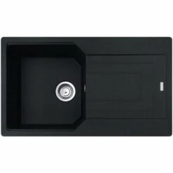 Franke Urban Evier De Cuisine En Fragranit +, 860x500mm, Egouttoir Réversible, Onyx (UBG611-86ON)