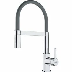 Franke Lina FC 6087.031 Mitigeur Cuisine, 205 X 410 Mm, Semi-pro Avec Douchette Extractible, Chrome/Gris (115.0626.087)
