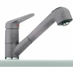Franke 115.0030.729 Granit Robinet De Cuisine Avec Un Pull Out Bec – Gris/Gris Pie...