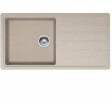 Franke Janus JND 611-100 Evier 97x50cm Avec égouttoir Réversible, Tectonite, Crème (JND611-100KR)