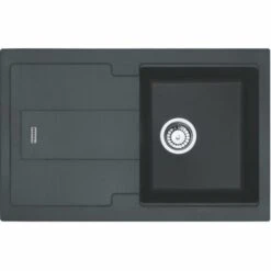 Franke Belize - BLG 611-78 Evier 78x50cm Avec égouttoir Réversible, Fragranit+, Graphite (BLG611-78G)